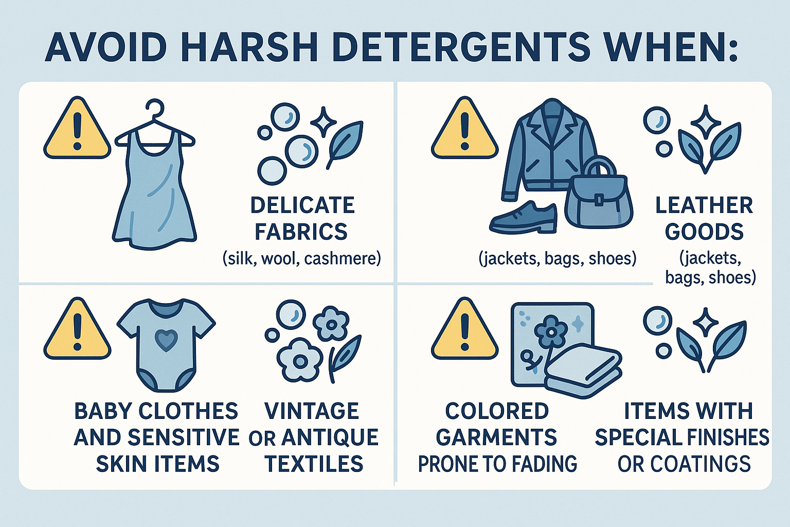 When to avoid harsh detergents